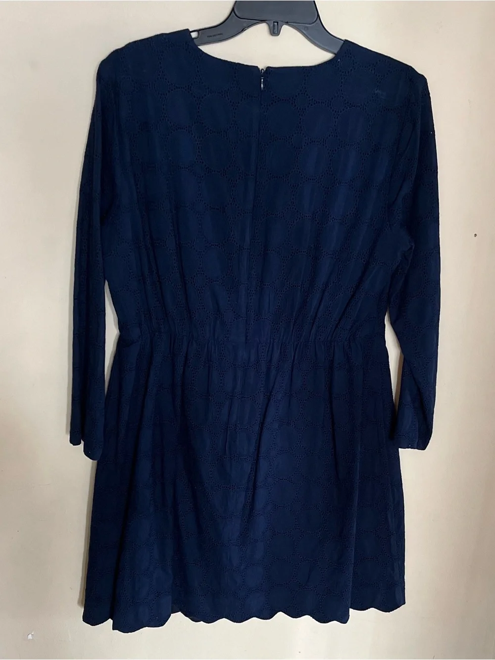 J CREW  Navy V-Neck Lace Fit-and-Flare Dress